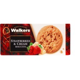 Biscoito Cookie Baunilha com Pedaços de Chocolate Branco e Morango Walkers Caixa 150g	 _ Importação