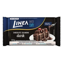 Chocolate Dark Uso Culinário Zero Açúcar Linea Pacote 250g