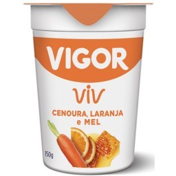 Iogurte Vigor Viv Natural Cenoura, Laranja E Mel 150g