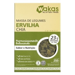 Macarrão de Ervilha com Chia Cornetti sem Glúten Wakas Caixa 250g	