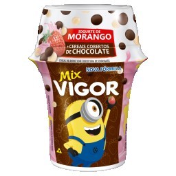 Iogurte Morango Mix de Cereais e Chocolate Vigor 140g