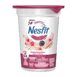 Iogurte Desnatado Frutas Vermelhas, Aveia e Hibisco Zero Lactose Nesfit Copo 150g