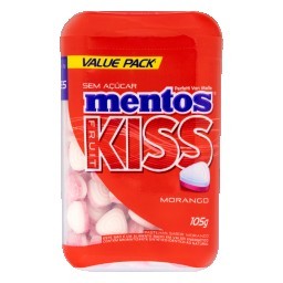 Pastilha Morango Zero Açúcar Mentos Kiss Pote 105g 150 Unidades	