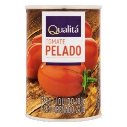 Tomate Pelado Inteiro com Suco de Tomate Qualitá Lata Peso Líquido 400g Peso Drenado 240g